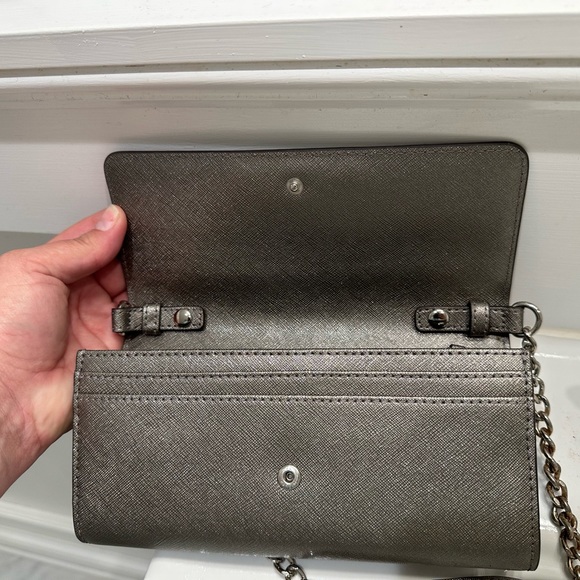 Michael Kors Metallic Silver Wallet on Chain - Picture 4 of 7